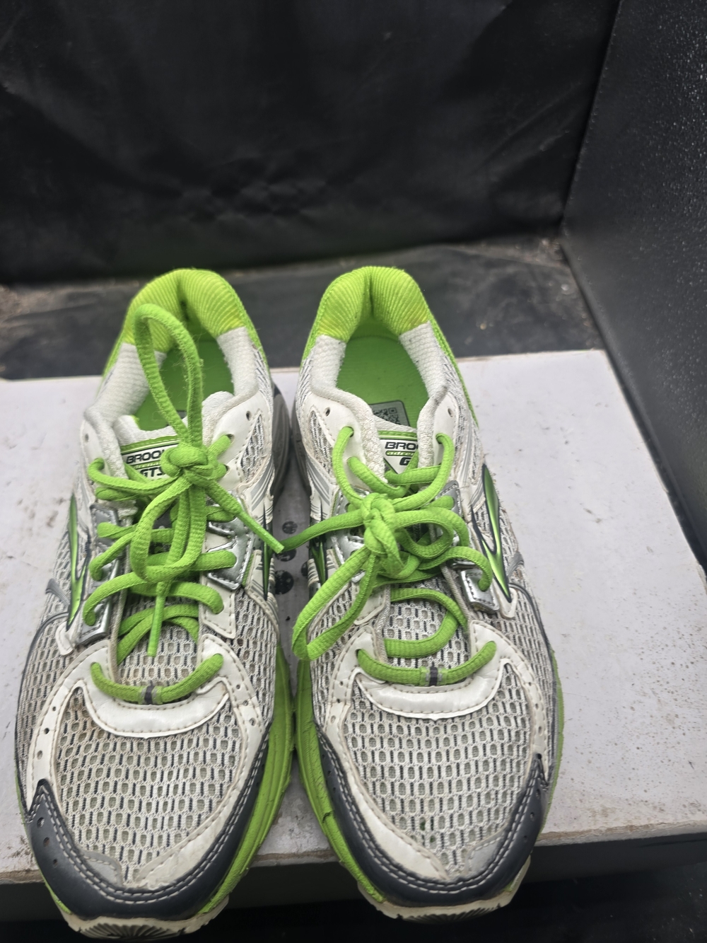 Brooks Kids' Running Shoes - White and Lime Green